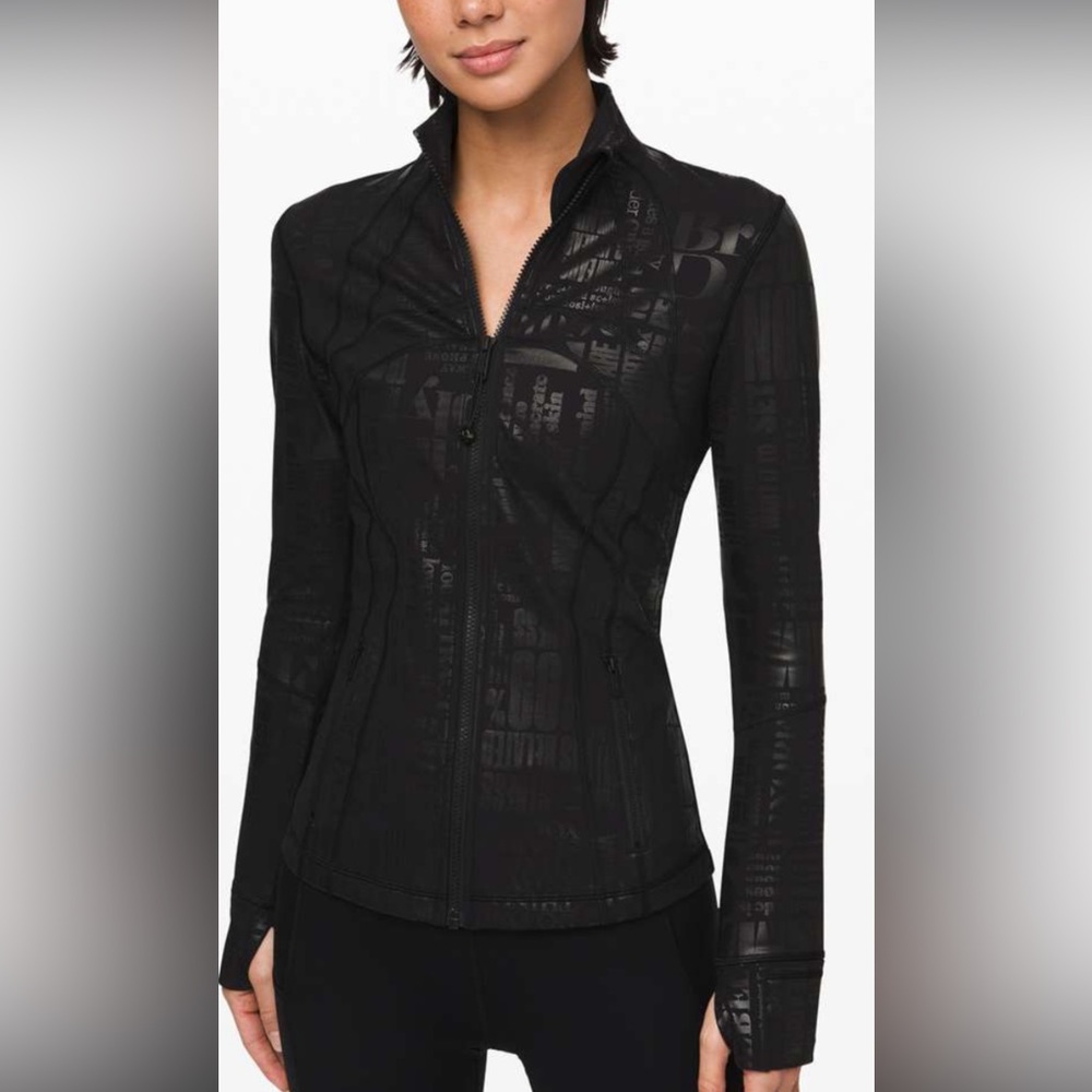 20YR Manifesto Foil Black Lululemon Define Jacket. Size 4